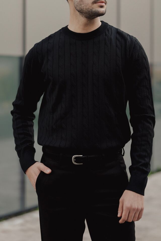 Bis.Yaka Triko Siyah - L