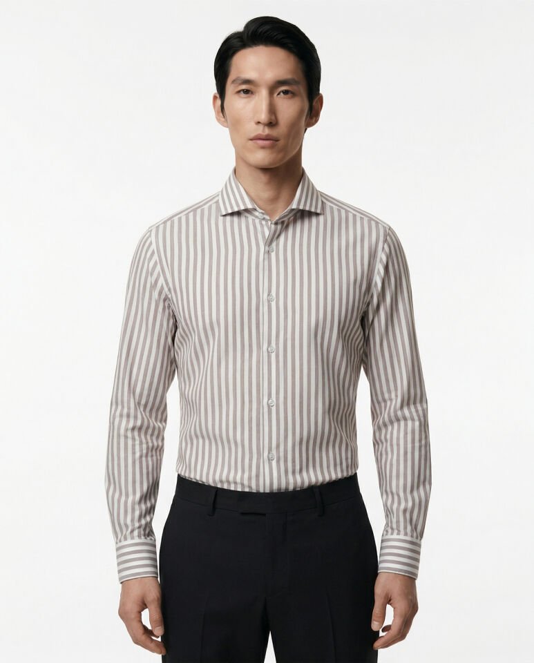 Catania İtalyan Yaka Gömlek Kahverengi - 40