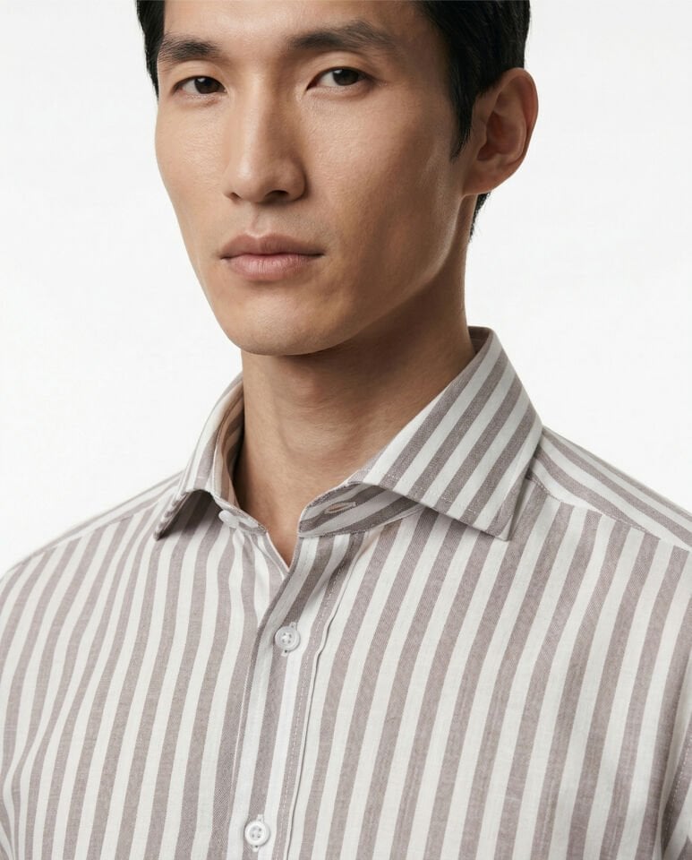 Catania İtalyan Yaka Gömlek Kahverengi - 40