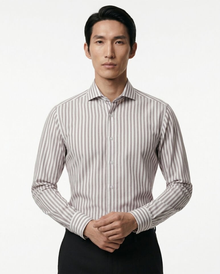 Catania İtalyan Yaka Gömlek Kahverengi - 40