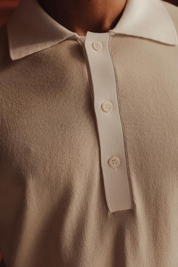 Matcha Polo Yaka Triko Bej - XL