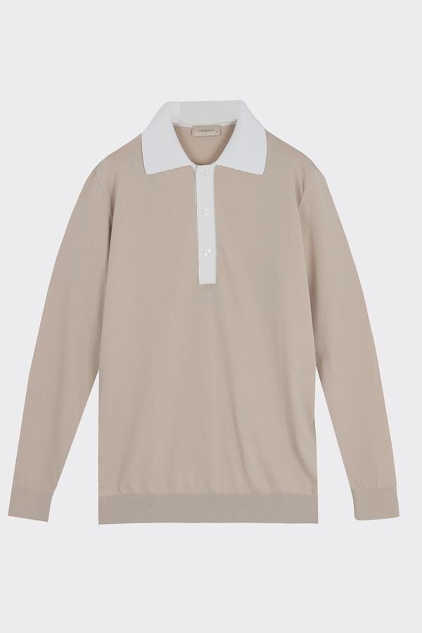 Matcha Polo Yaka Triko Bej - XXL