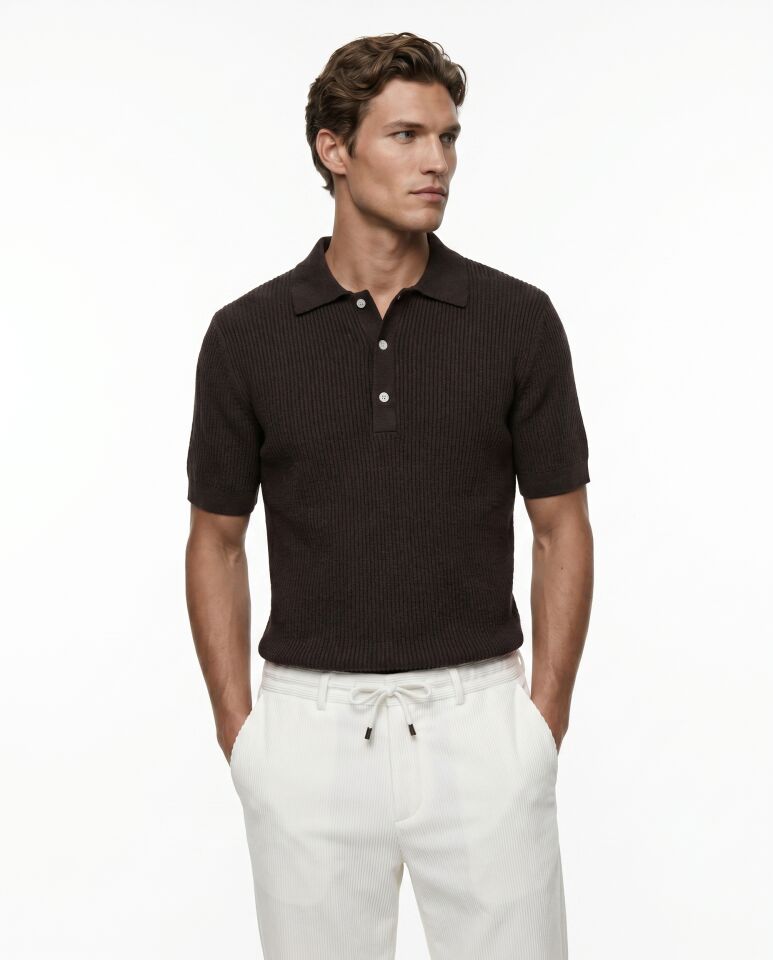 Refined Triko T-Shirt Kahverengi - M