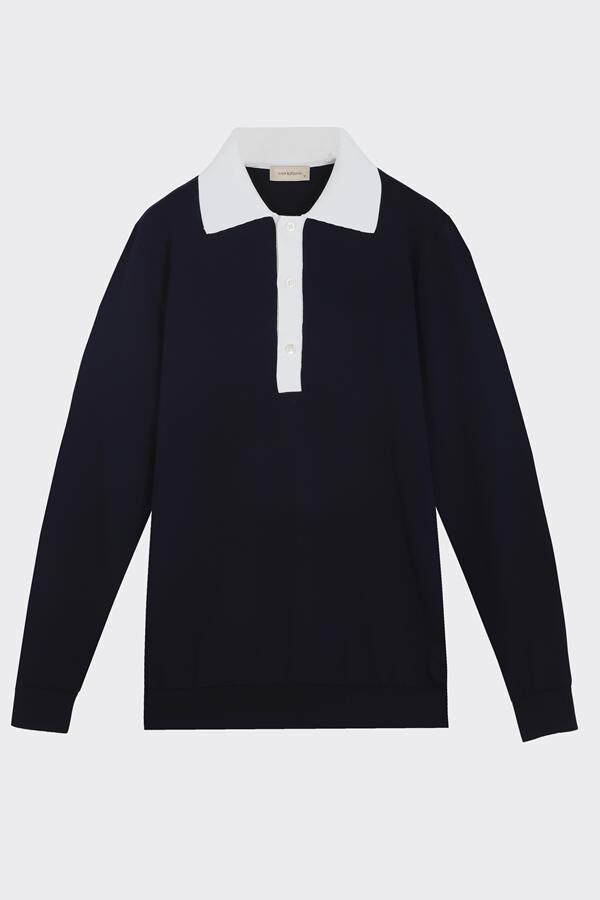 Matcha Polo Yaka Triko Lacivert - XL