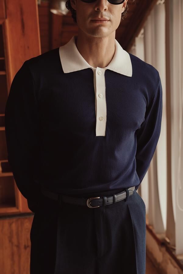 Matcha Polo Yaka Triko Lacivert - XXL