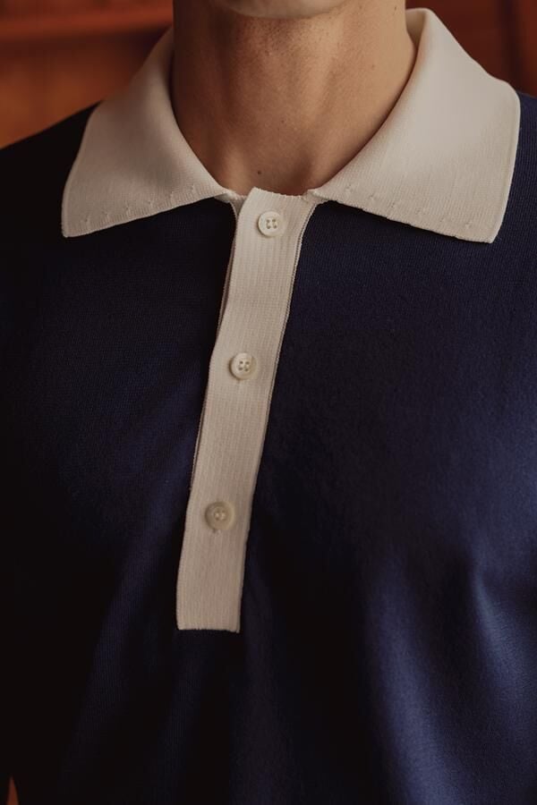 Matcha Polo Yaka Triko Lacivert - XXL