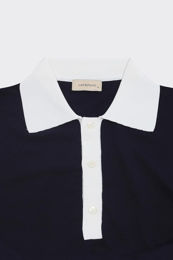 Matcha Polo Yaka Triko Lacivert - XXL