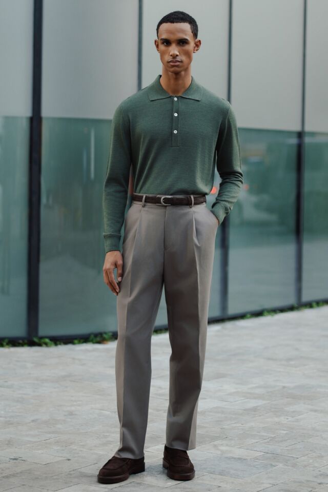 Lora Polo Triko Haki - L