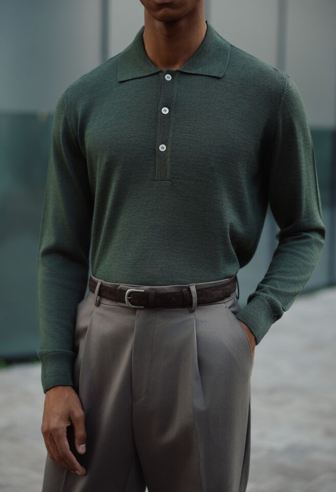 Lora Polo Triko Haki - XXL