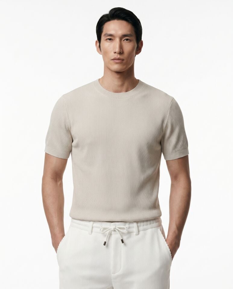 Classico Triko T-Shirt Bej - XXL