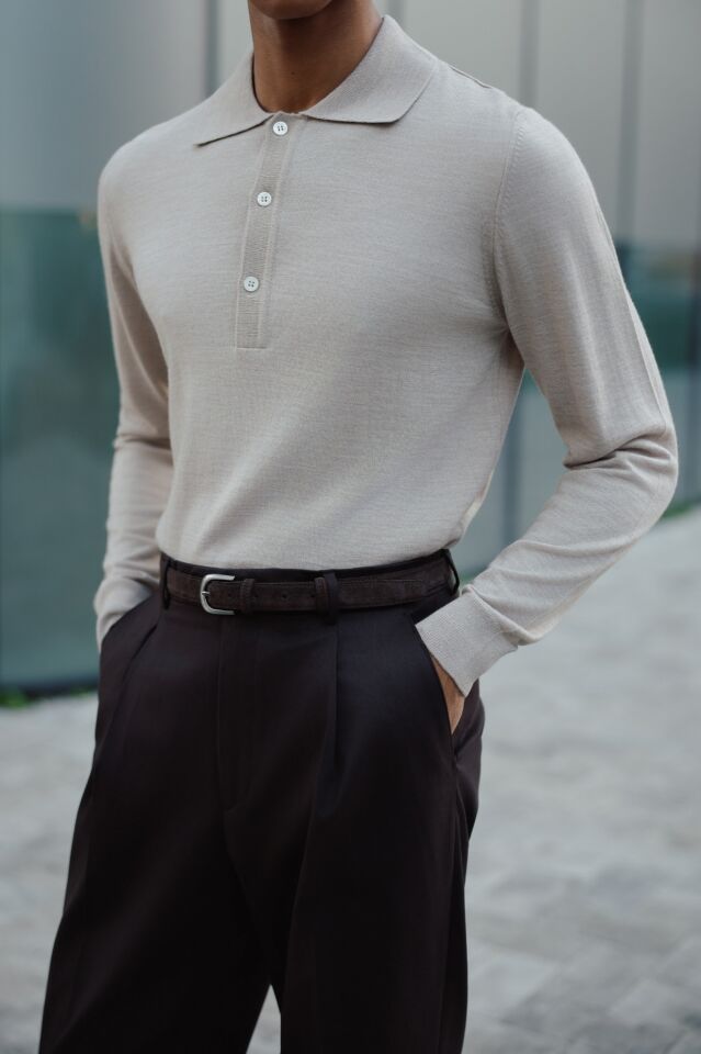 Lora Polo Triko Bej - M