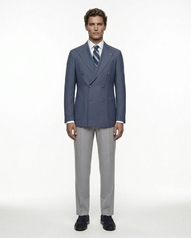 Thane Kruvaze Ceket Lacivert - 58