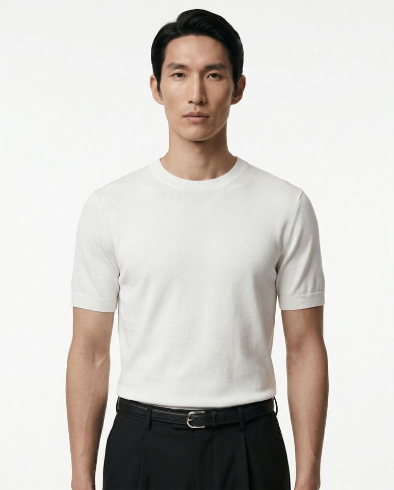 Noble Line Triko T-Shirt Beyaz - XXL