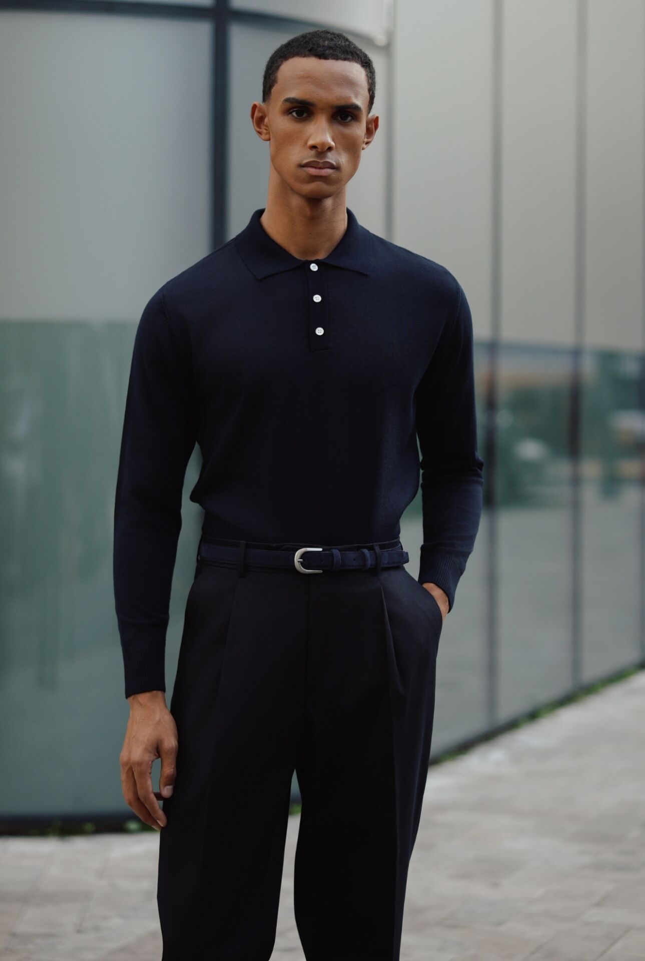 Lora Polo Triko Lacivert - XXL