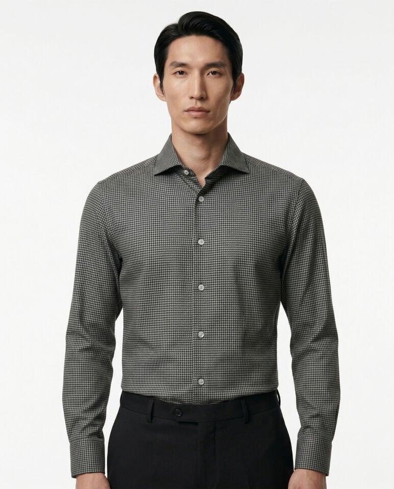 Lecce İtalyan Yaka Gömlek Siyah - 40