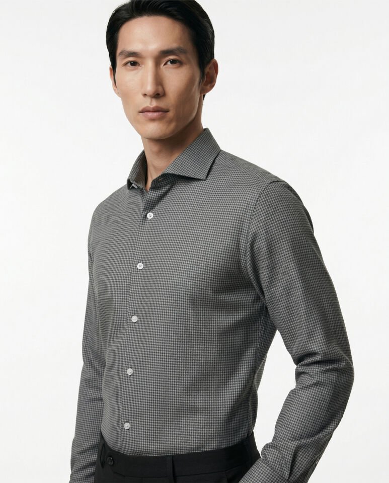 Lecce İtalyan Yaka Gömlek Siyah - 40