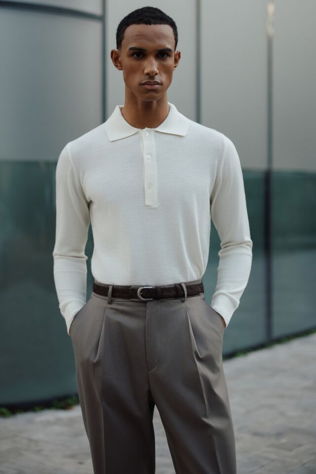 Lora Polo Triko Ekru - XXL