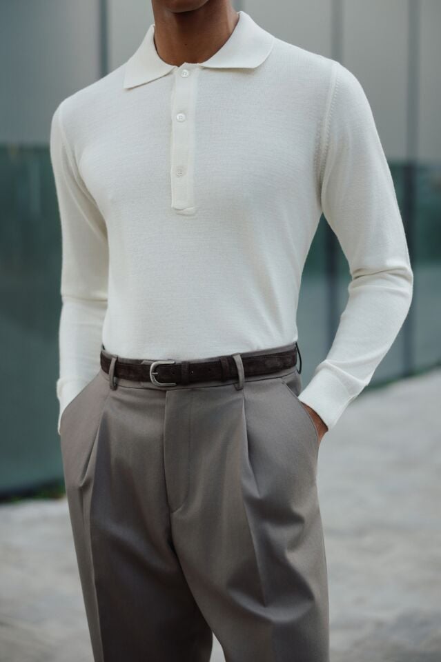 Lora Polo Triko Ekru - XXL