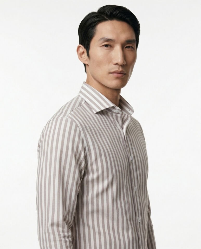 Catania İtalyan Yaka Gömlek Kahverengi - 44