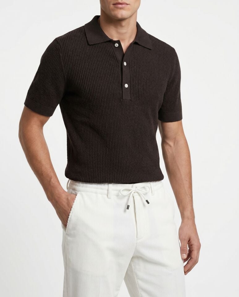 Refined Triko T-Shirt Kahverengi - XXL