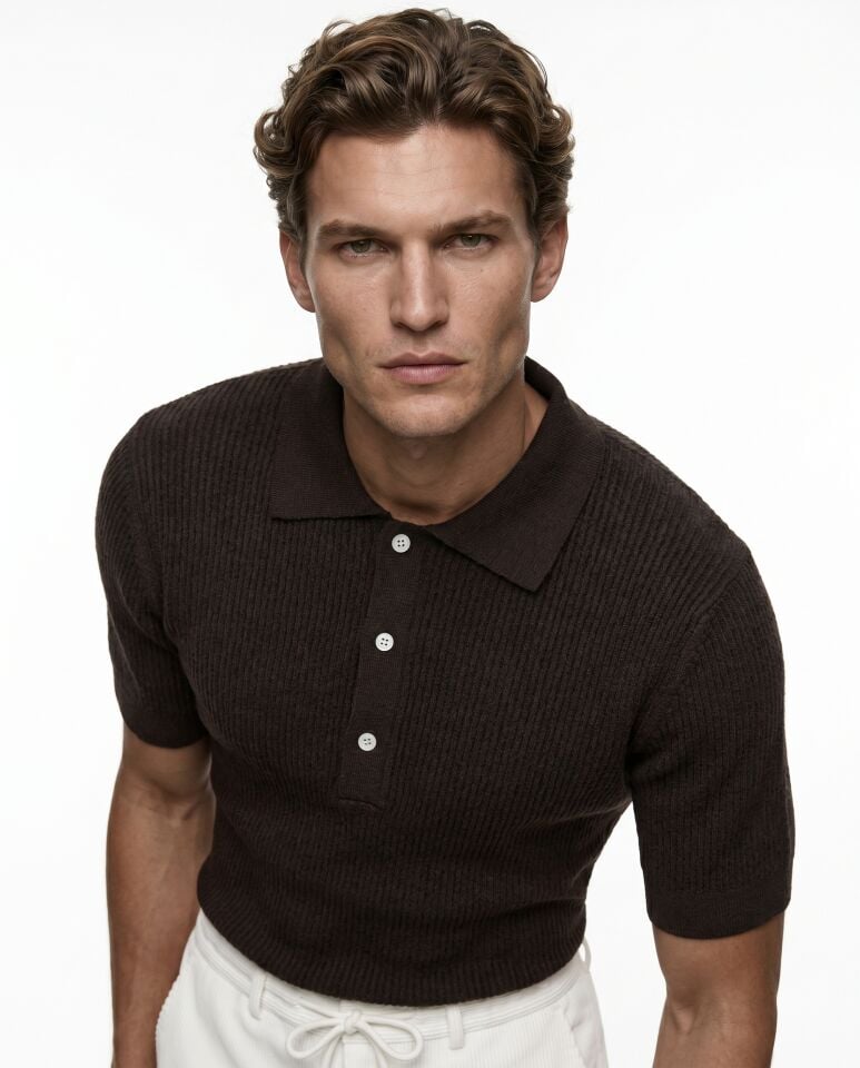 Refined Triko T-Shirt Kahverengi - XXL