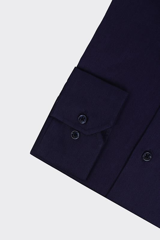 Yaka Düğmeli Gömlek Lacivert - 44