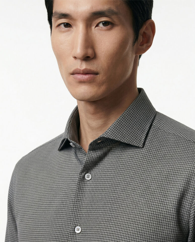 Lecce İtalyan Yaka Gömlek Siyah - 42