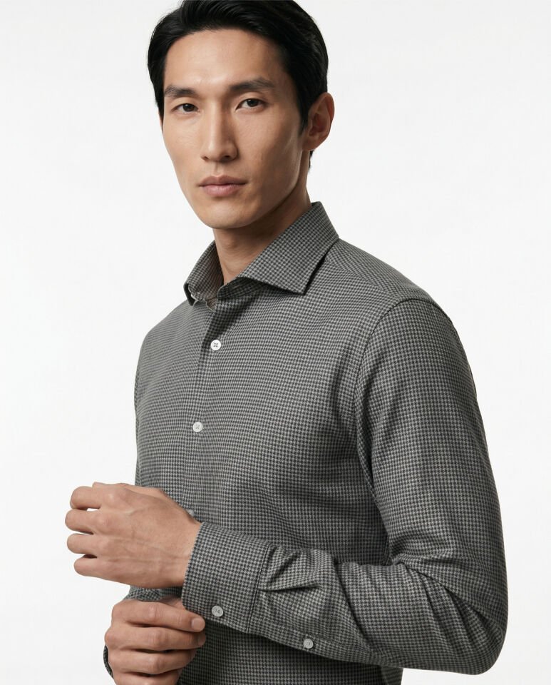 Lecce İtalyan Yaka Gömlek Siyah - 42