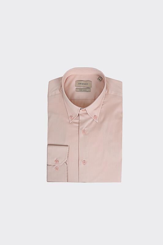 Yaka Düğmeli Gömlek Bej - 40