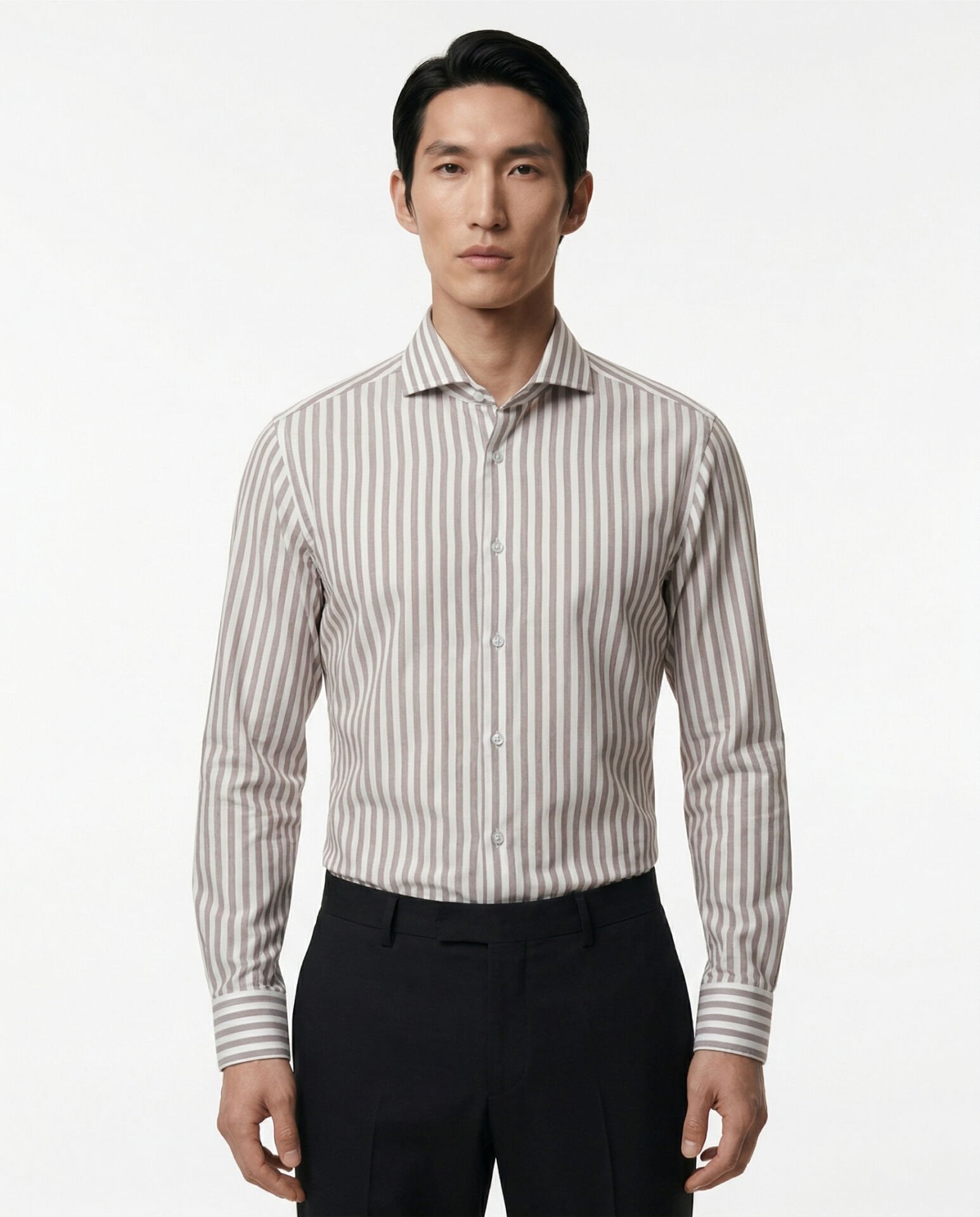 Catania Italian Collar Shirt Brown - Size 46