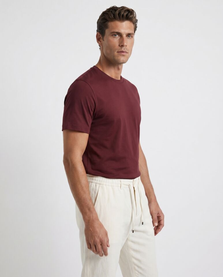 Daily Bis.Yaka Tshirt Bordo - XL