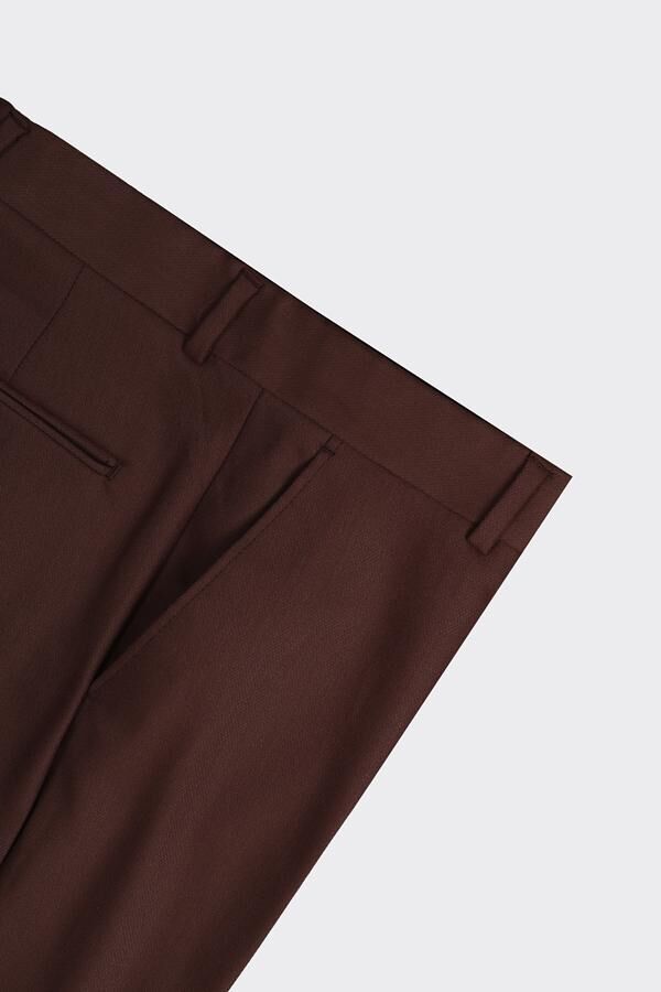 Slim Fit Pantolon Kahverengi - 46