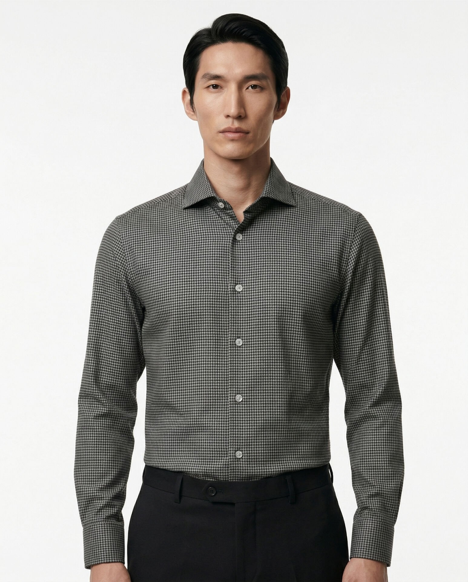 Lecce İtalyan Yaka Gömlek Siyah - 44