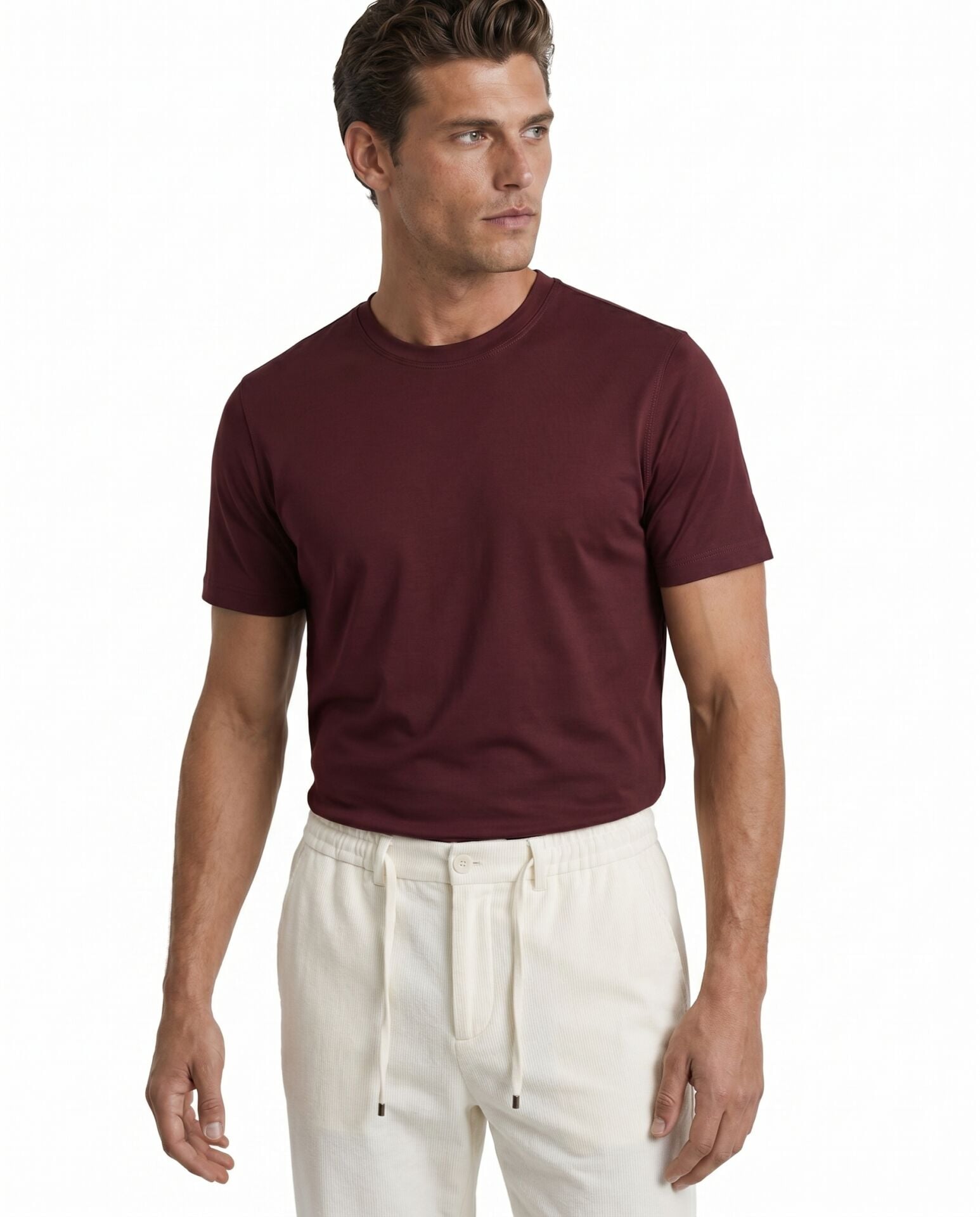 Daily Bis.Yaka Tshirt Bordo - XXL