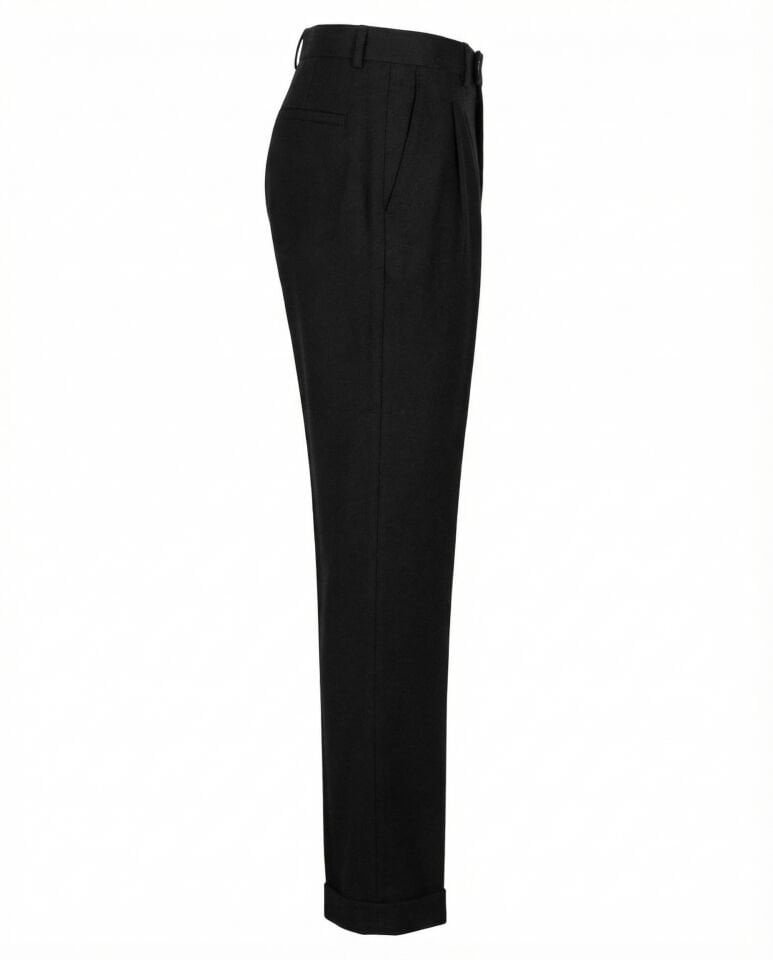 Alata Pileli Pantolon Siyah - 50