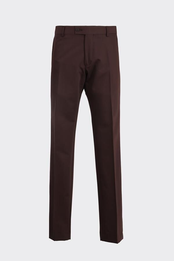 Slim Fit Pantolon Kahverengi - 46