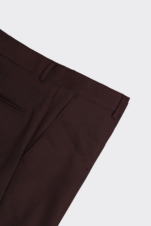 Slim Fit Pantolon Kahverengi - 46