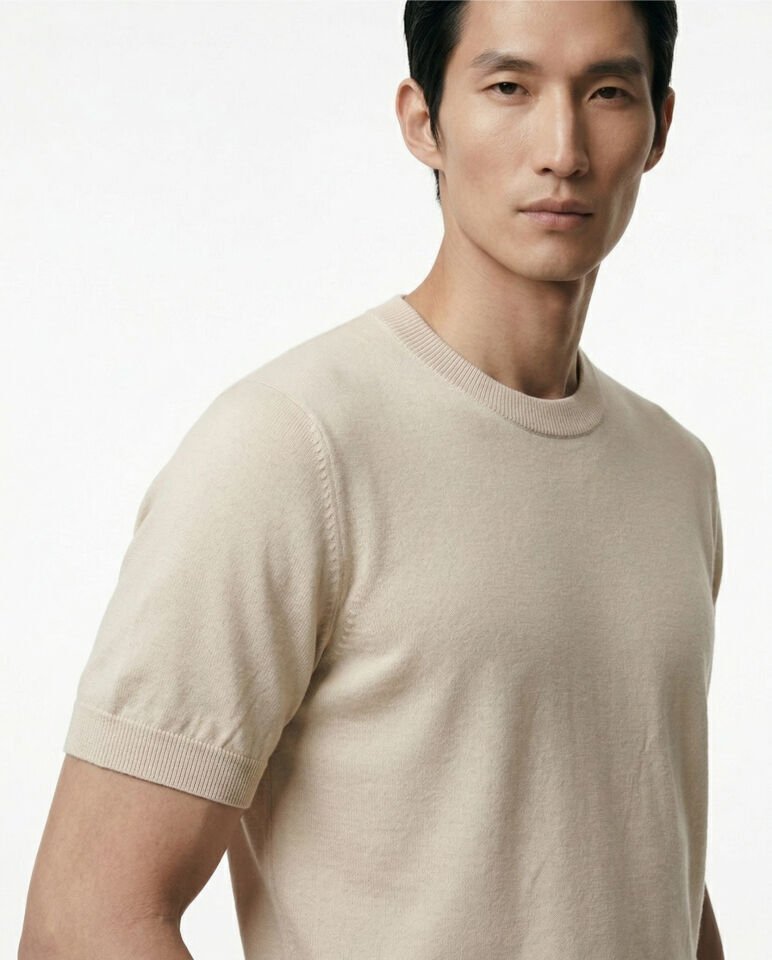 Noble Line Triko T-Shirt Bej - M