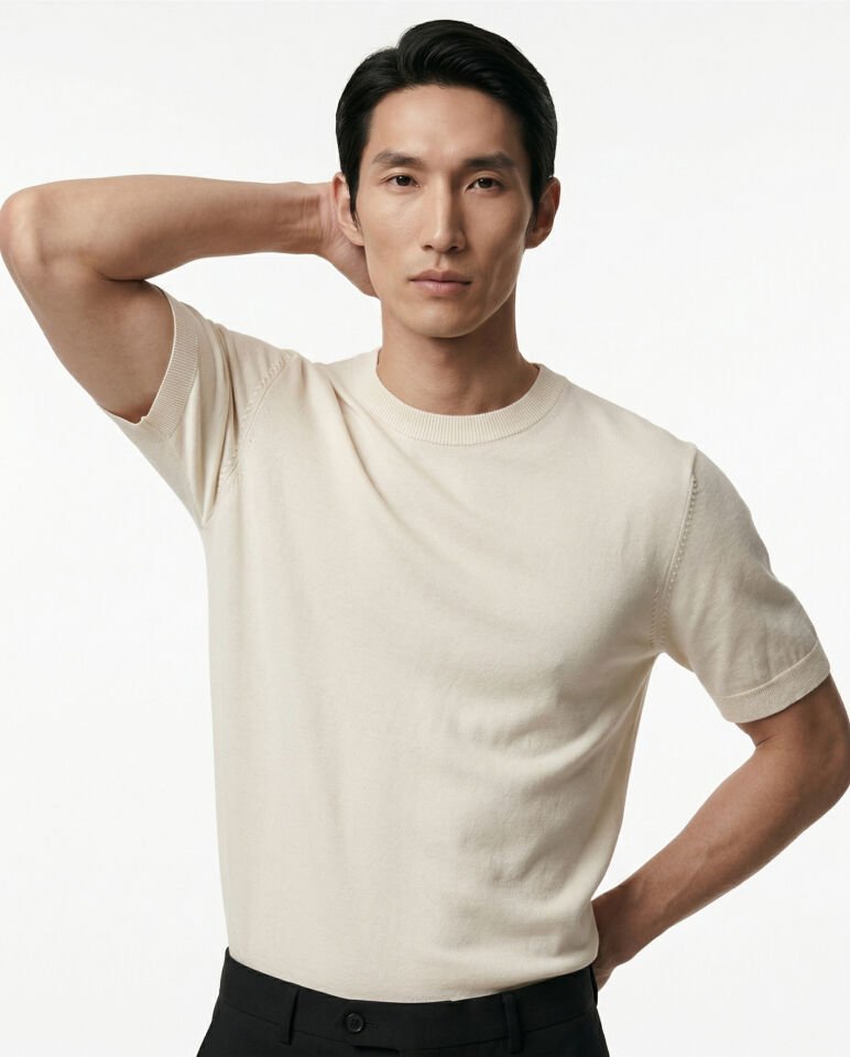 Noble Line Triko T-Shirt Bej - M