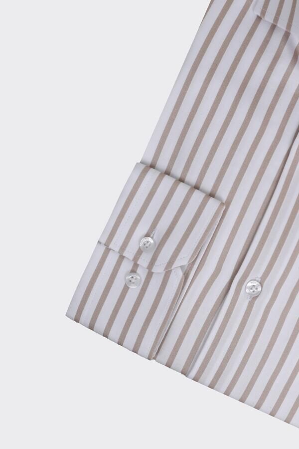 İtalyan Yaka Gömlek Bej - 46