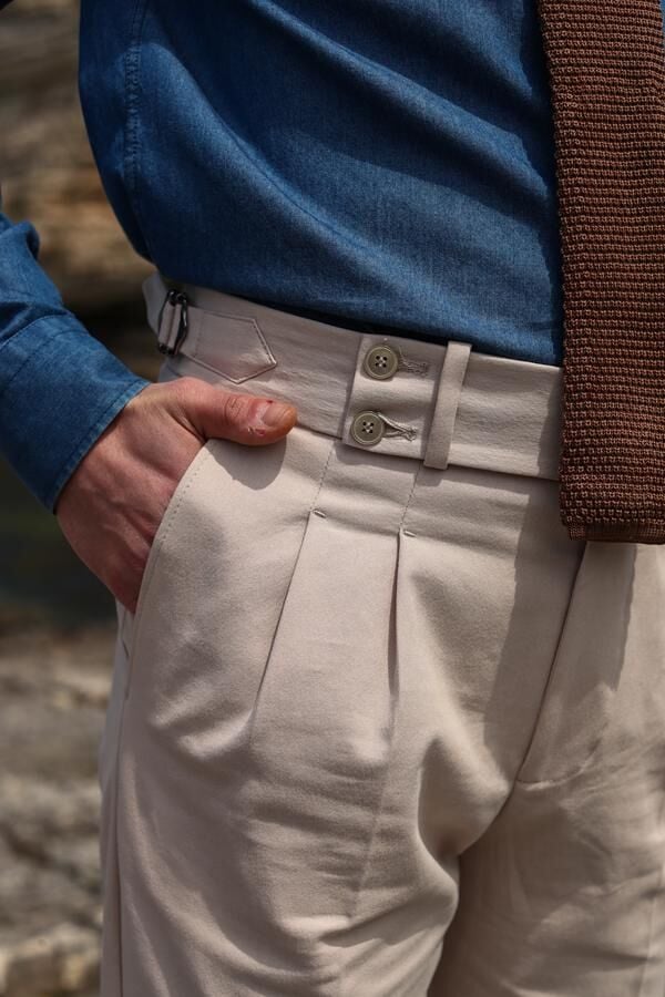 Çift Pile Pantolon Bej - 50