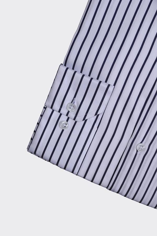 İtalyan Yaka Gömlek Lacivert - 46