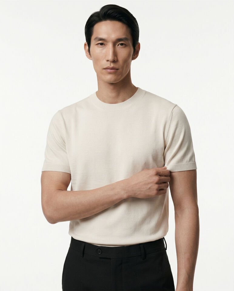 Noble Line Triko T-Shirt Bej - XL