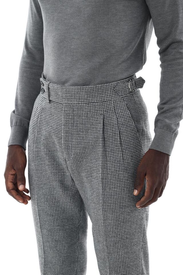 Çift Pile Pantolon Gri - 48