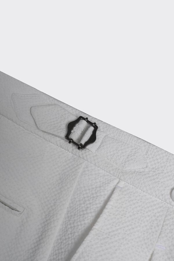 Çift Pile Pantolon Beyaz - 42