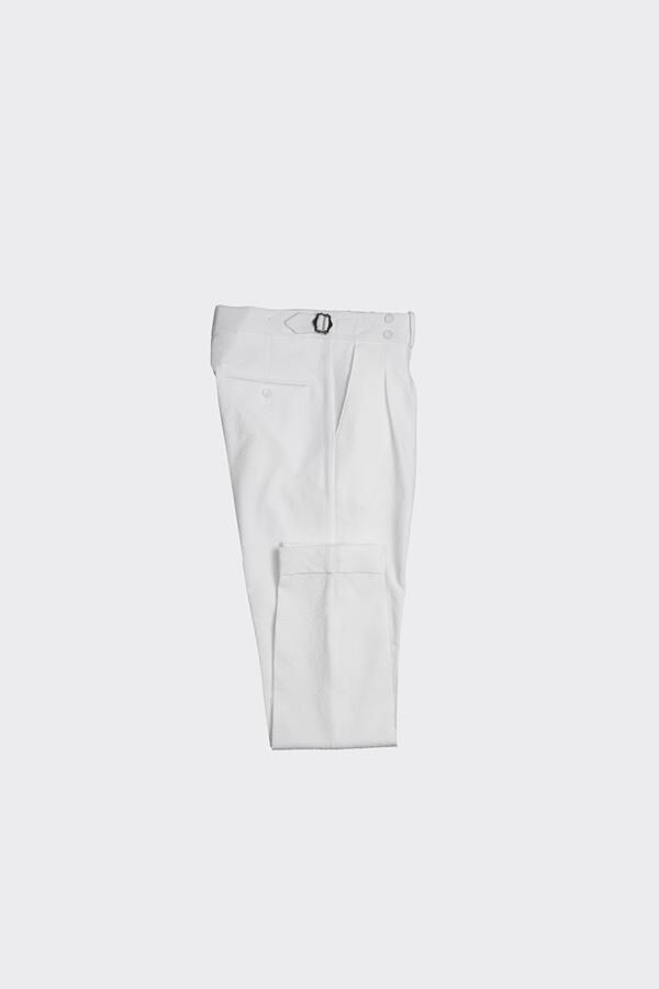 Çift Pile Pantolon Beyaz - 46