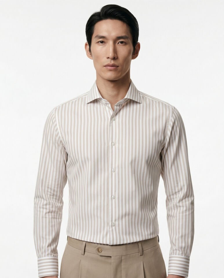 Bari İtalyan Yaka Gömlek Bej - 42