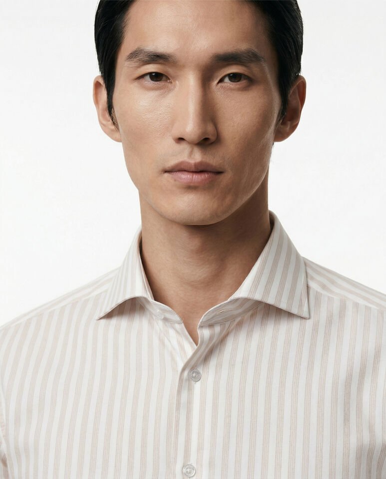 Bari İtalyan Yaka Gömlek Bej - 42