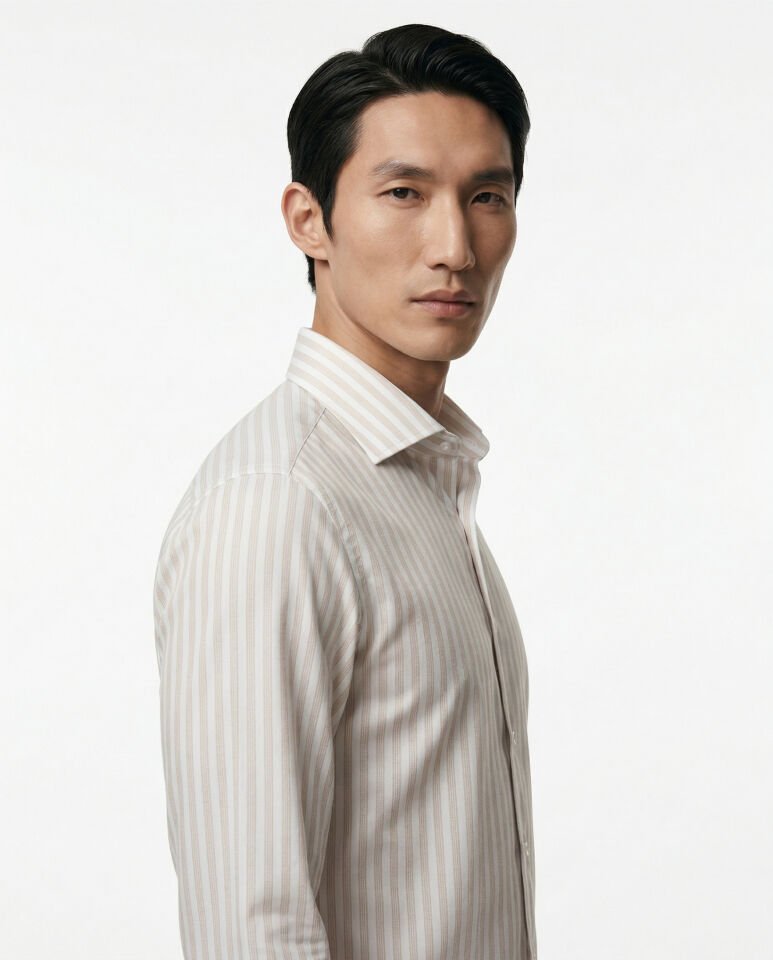 Bari İtalyan Yaka Gömlek Bej - 42