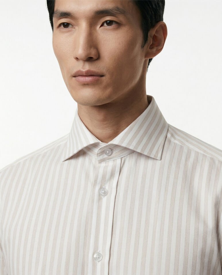 Bari İtalyan Yaka Gömlek Bej - 42